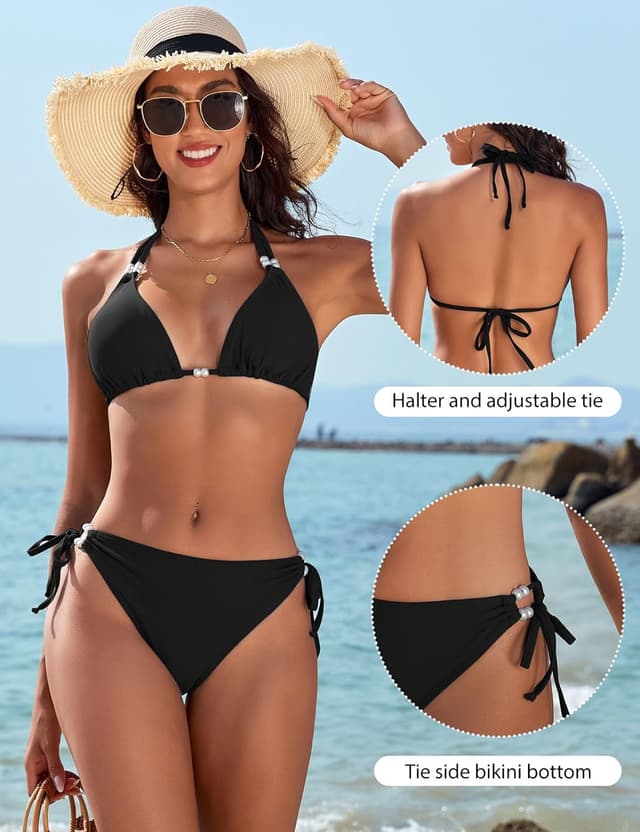 Detalle de RITOSTA costume da bagno donna due pezzi con triangolo imbottito e brasiliana regolabile