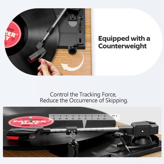 Thumbnail 3 de FYDEE Tourne-Disque platine vinyle 3 vitesses đź“€