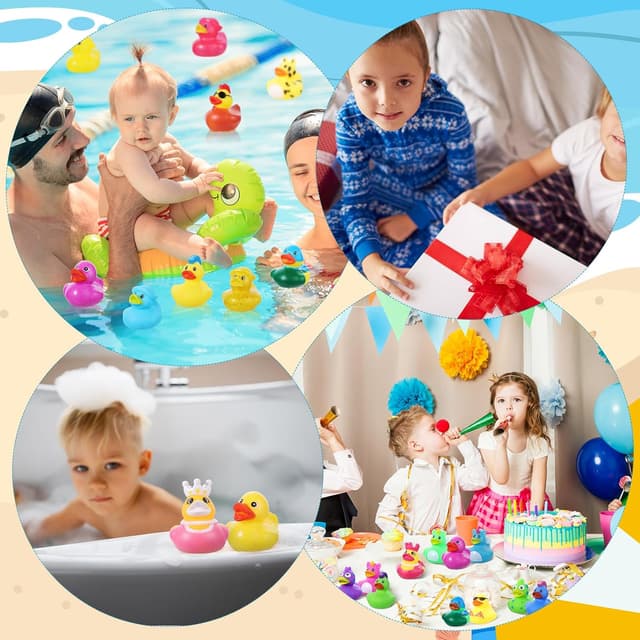 Detalle 2 de 30 Pcs Rubber Duck Assorted Bath Toys (Plastic Rubber Duckies) – Bag Fillers & Party Favour Ducks