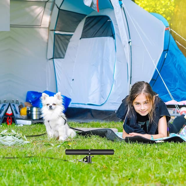 Detalle de Lifeswell Dog Anchor 15 Inch Heavy Duty Alloy Steel Tie Out Stake (Black) for Medium to Large Dogs