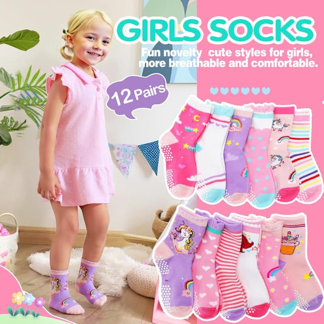 Detalle 2 de Welwoos non slip grip socks 12 pairs