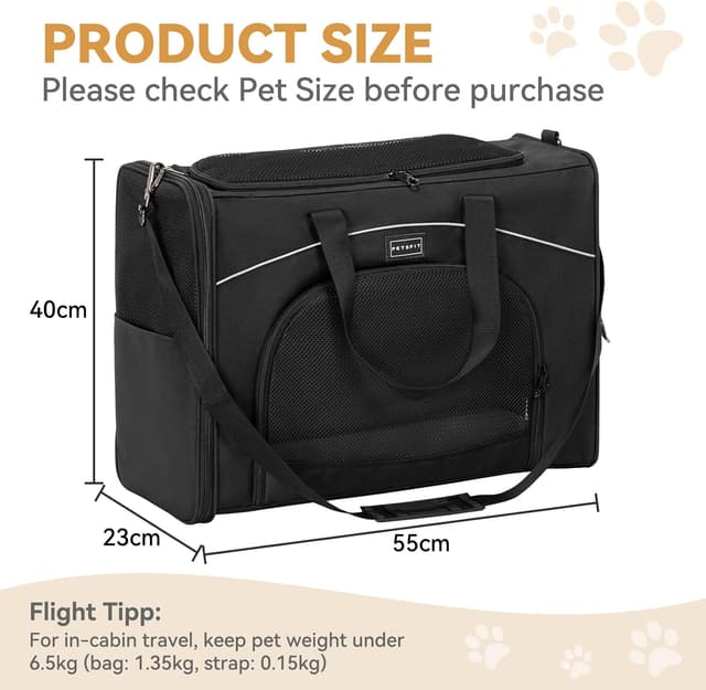 Detalle 2 de Petsfit Hundetasche Flugzeug 55x40x23