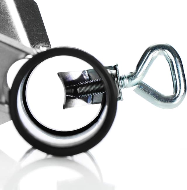 Detalle de Com-four Porte-parasol en métal XL avec pied pour balcon, terrasse ou table (1 pièce) Ø 25 à 38 mm