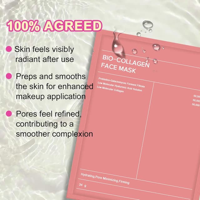 Thumbnail 6 de Bio-Kollagen-Maske (5 Stück) – Tiefenfeuchtigkeitsmaske für die Nacht mit Anti-Aging-Fokus