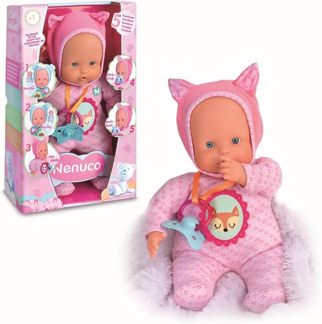 Detalle de Nenuco Muñeco blandito 5 funciones, color rosa
