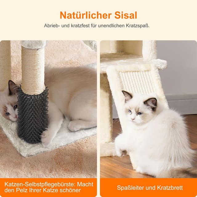 Detalle de Heybly Kratzbaum mit Katzenbürste beige