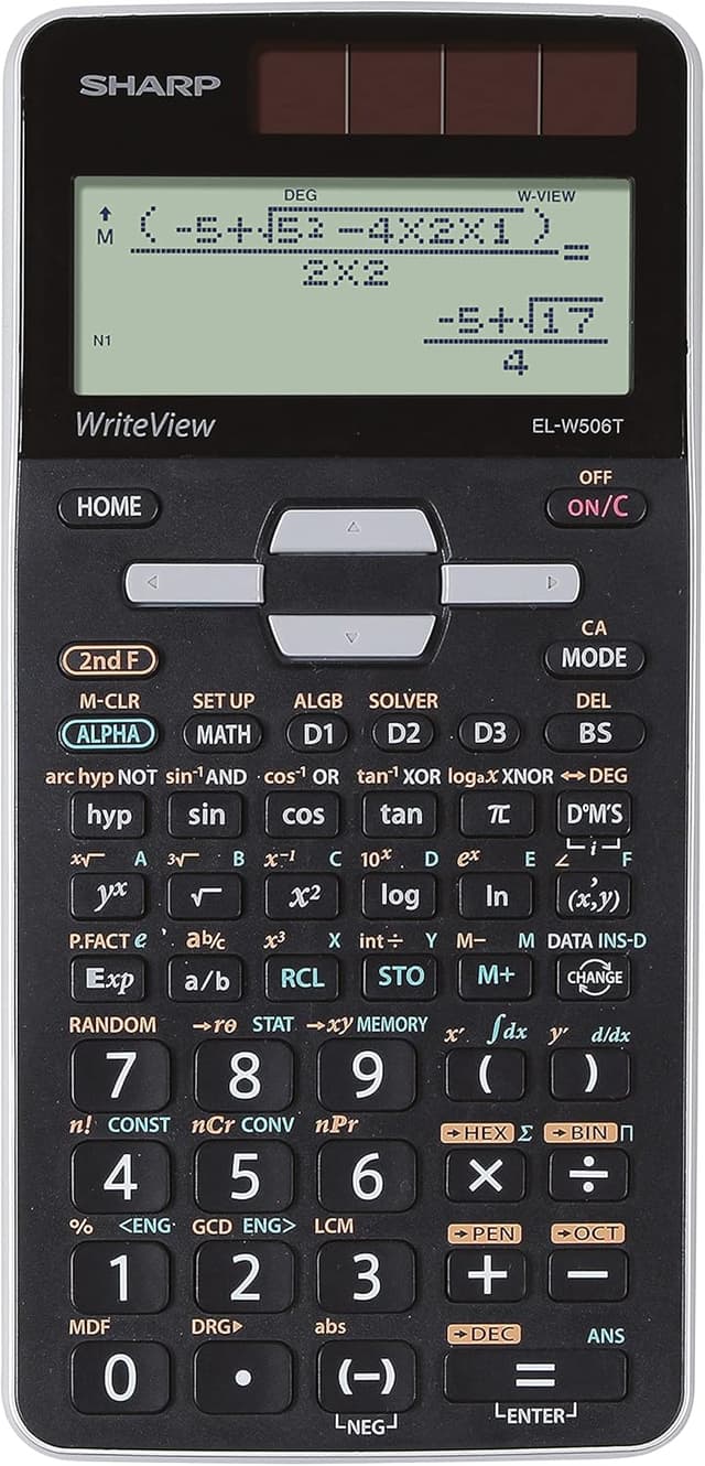 Detalle de Sharp EL W506T Gris : calculatrice à écran matriciel 96×32 et 640 fonctions