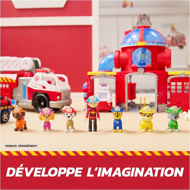 Detalle de Coffret cadeau Paw Patrol Pat Patrouille Fire Rescue Mission : 7 figurines à collectionner (Fire Rescue) avec têtes et membres mobiles