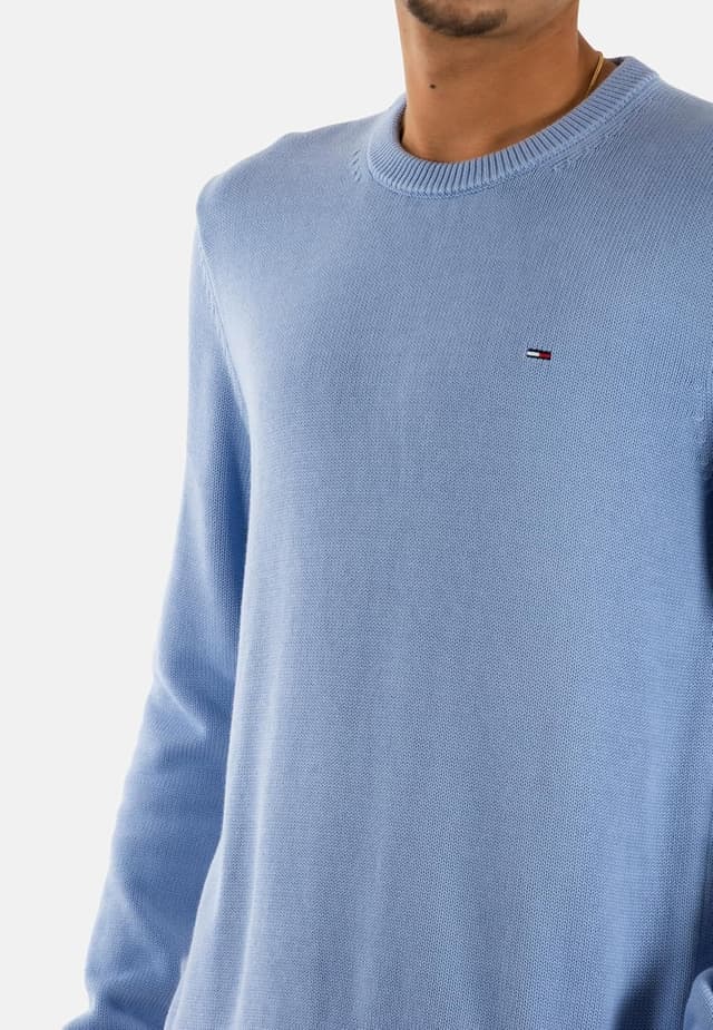 Detalle de Tommy Jeans Uomo Pullover Sweater Slim Fit in cotone a girocollo