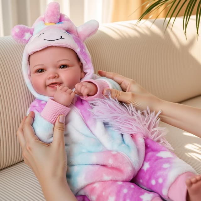 Detalle 2 de BABESIDE Baby Doll Mia (17-inch) lifelike newborn-style cloth body reborn doll for girls aged 3+