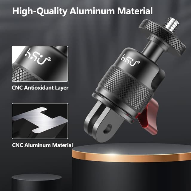 Detalle de HSU Camera Adapter for Insta360 with 1/4-20 mount and adjustable aluminium head