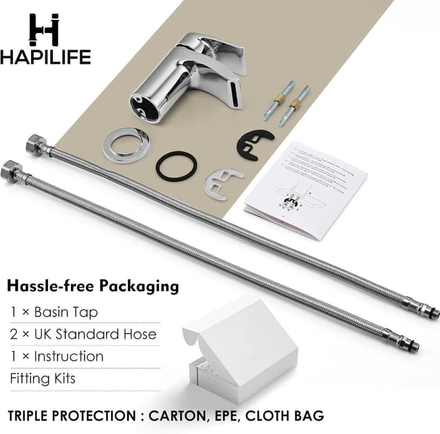 Thumbnail 6 de Hapilife Basin Mixer Tap 1/2″ Mono Chrome 🚰