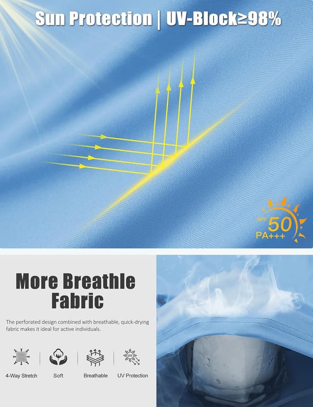 Detalle 2 de TACVASEN UV-Schutz T-Shirt UPF 50+ Herren