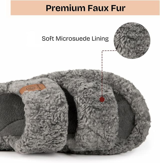 Thumbnail 4 de EverFoams Womens Fuzzy Open-toe Slippers 5-12