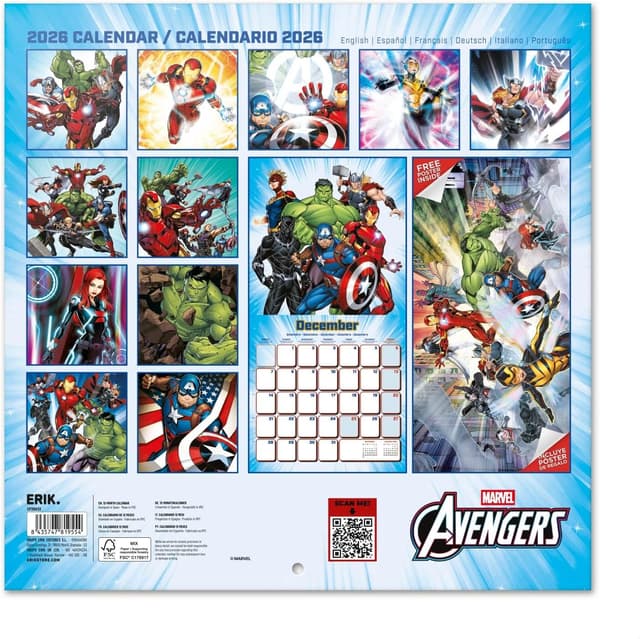 Thumbnail 1 de Grupo Erik Calendario da muro Avengers 2026 30x30 cm 🗓