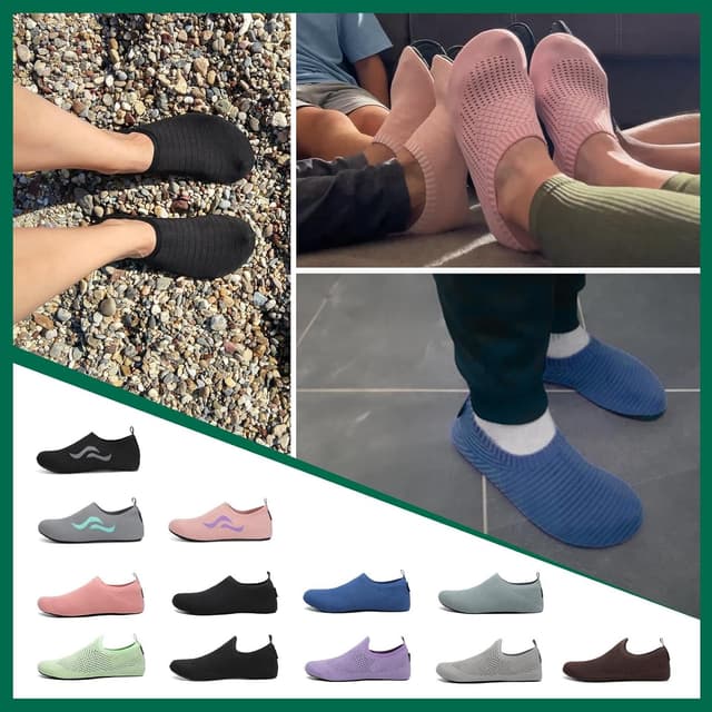 Detalle de SAGUARO chaussons légers antidérapants en tricot respirant (36-47) – noir, unisex