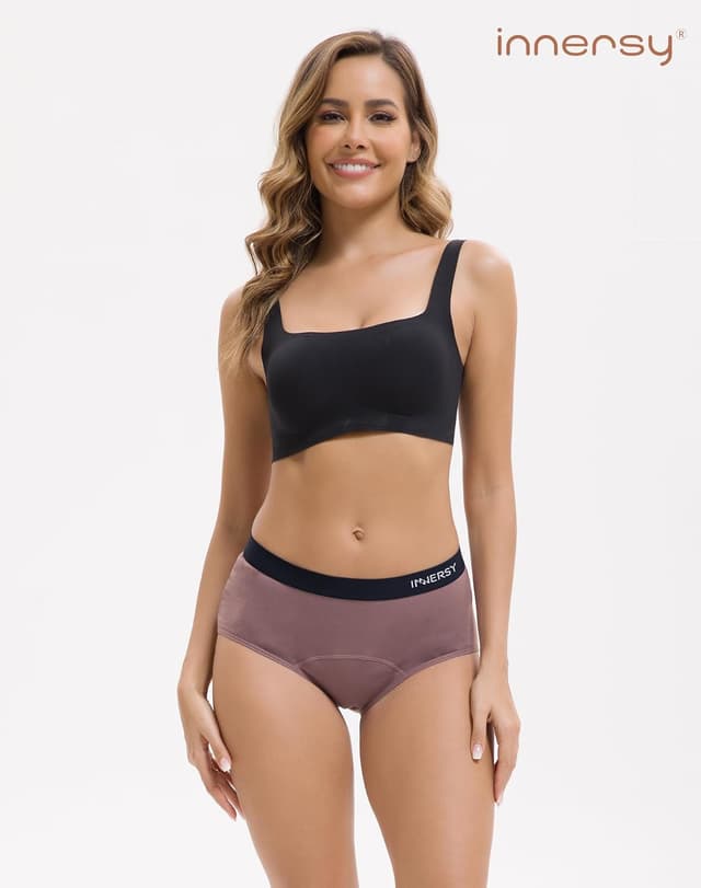 Detalle de INNERSY Culotte menstruelle en coton (lot de 3) anti-fuite, lavable et confortable
