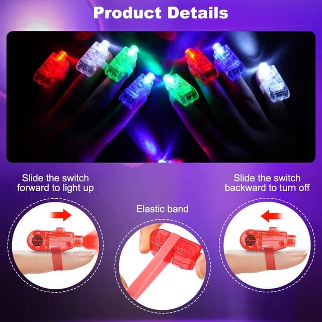 Thumbnail 2 de Ainiv 60PCS LED finger lights for parties 🎉