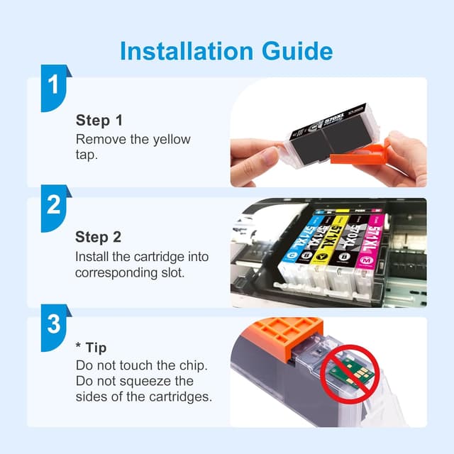 Detalle de Uniwork 570XL/571XL Patronen kompatibel für Canon: 15er Multipack für Pixma TS & MG (PGI-570XL/CLI-571XL)