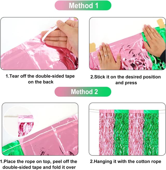 Thumbnail 2 de G2PLUS G2PLUS Rosa GrĂŒn Lametta Vorhang 1x2 m đ