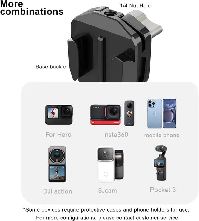 Detalle de HoneTeek Motorcycle Windshield Clip Mount – CNC aluminium action camera holder for GoPro, Insta360 & DJI Osmo Action