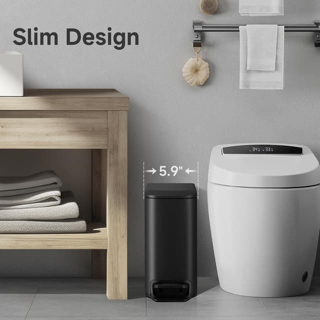 Thumbnail 1 de TIPGO Slim Bathroom Trash Can 6 L 🗑