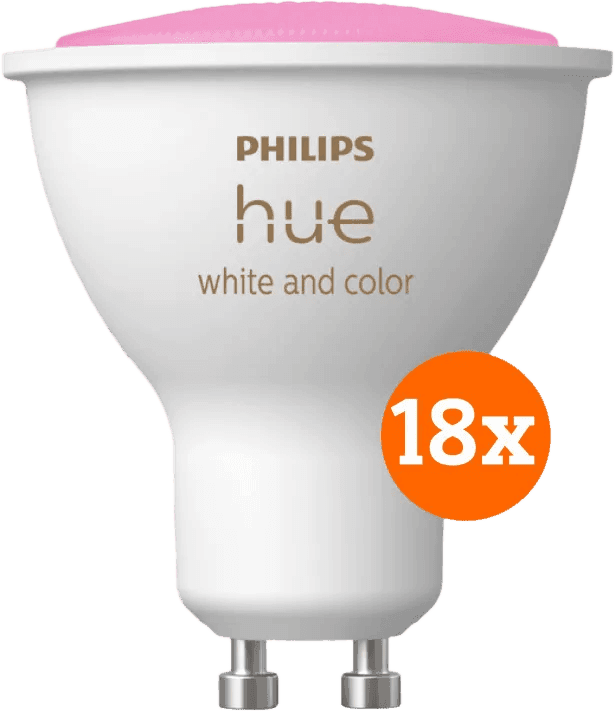 Detalle de Philips Hue White & Color GU10 18er-Pack