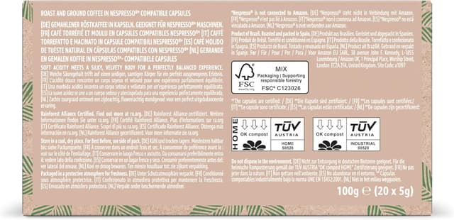 Thumbnail 6 de by Amazon Home Capsule di Caffè Compostabili compatibili con Nespresso, 100% Arabica Brasiliana, 20 pezzi