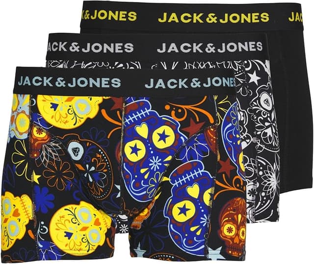Detalle de Jack & Jones Jacjames Trunks 3 Pack Bóxer 🩳 Negro/Amarillo