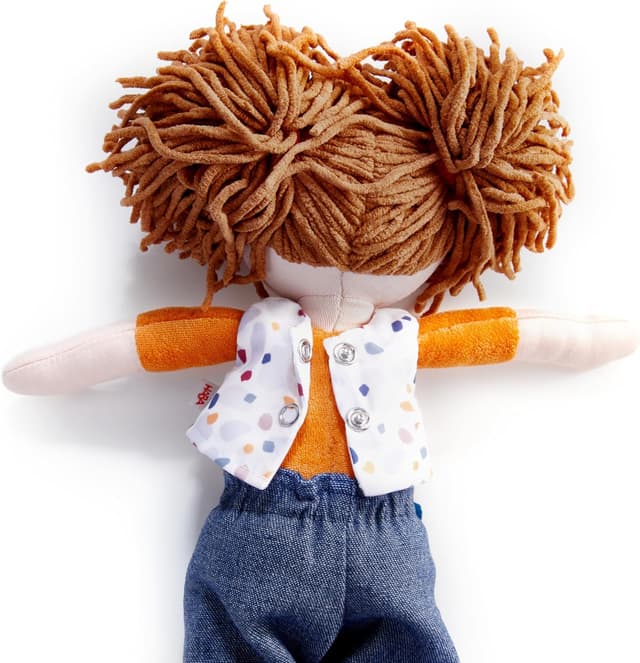 Detalle de HABA Puppe Malou (30 cm) – große Stoffpuppe zum Spielen und Kuscheln, ab 1,5 Jahren