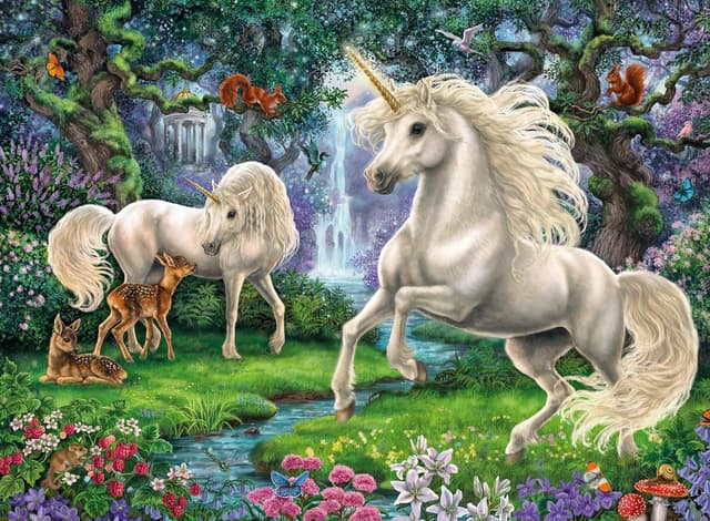 Detalle de Ravensburger Puzzle 2x300 Pezzi Unicorni (2 puzzle da 300) per bambini 9+ | 49 x 36 cm