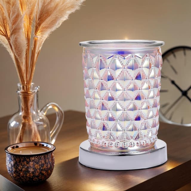 Detalle de DICIMI Diamond-Cut Crystal Electric Wax Melt Warmer with Touch Control and 3 Heat Settings