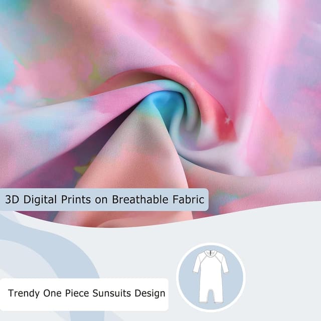 Detalle 2 de Aisyee UV Kleidung Baby Badeanzug Kurzarm – einteiliger Schwimmanzug mit Rashguard-Charakter für 6 Monate bis 5 Jahre