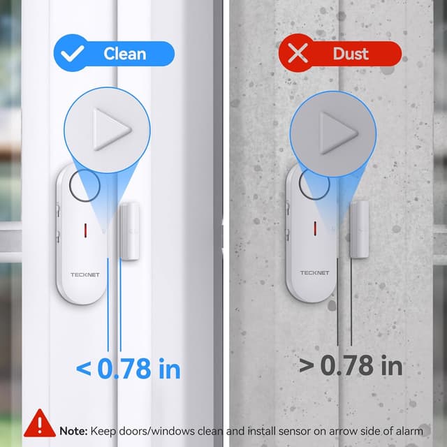 Detalle de TECKNET 2-in-1 Wireless Door & Window Alarms for Kids Safety (3-Pack) with Chime & 3-Level Volume Control