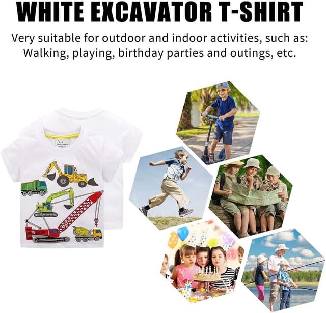 Detalle de Unisex Baby-T-Shirt aus Baumwolle mit süßem Karikatur-Tiermotiv – für 1 bis 7 Jahre