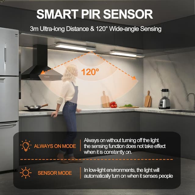 Detalle de Voinee Care Under Cabinet Lights 4 pack