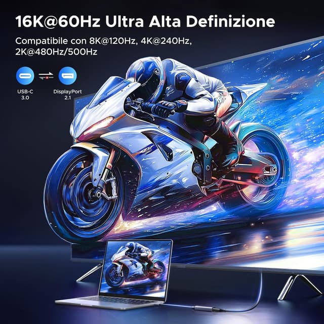 Detalle 2 de UGREEN USB-C DisplayPort 2.1 16K