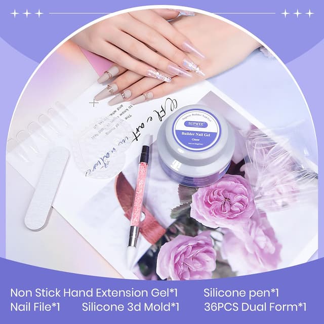 Thumbnail 6 de SUPWEE Fester Builder Gel für Nagellack (60 g) – klares 3D-Hartgel für Nagelverlängerung, Aufbau & Nail Art