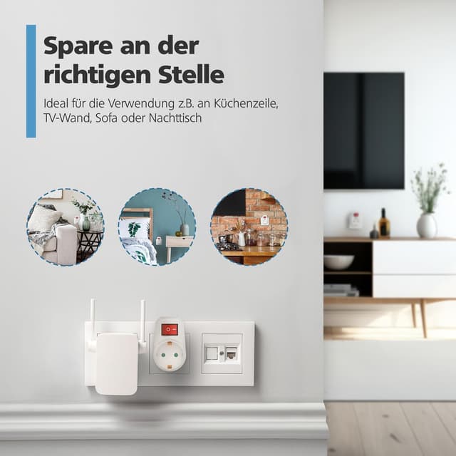 Detalle de benon 3er-Set Steckdosen-Adapter mit Schalter und Kindersicherung (Schuko, bis 3680 Watt)