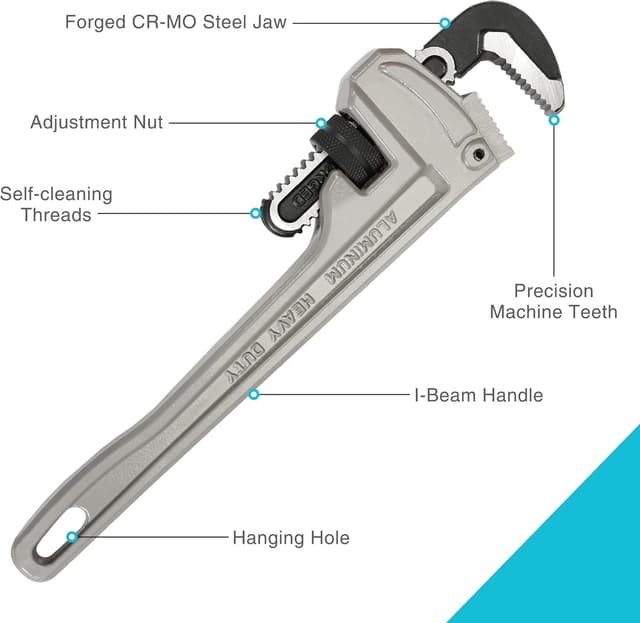 Detalle de DURATECH clé serre-tubes aluminium 250 mm