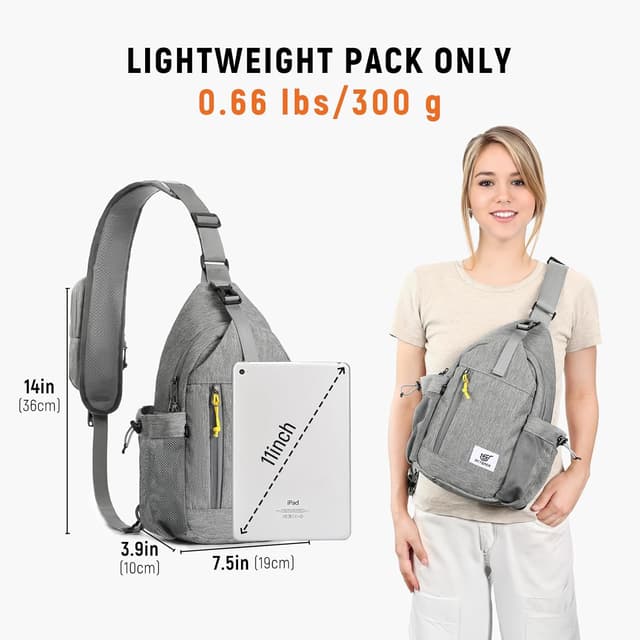 Detalle de SKYSPER anti-theft RFID sling bag crossbody travel bag with multiple compartments