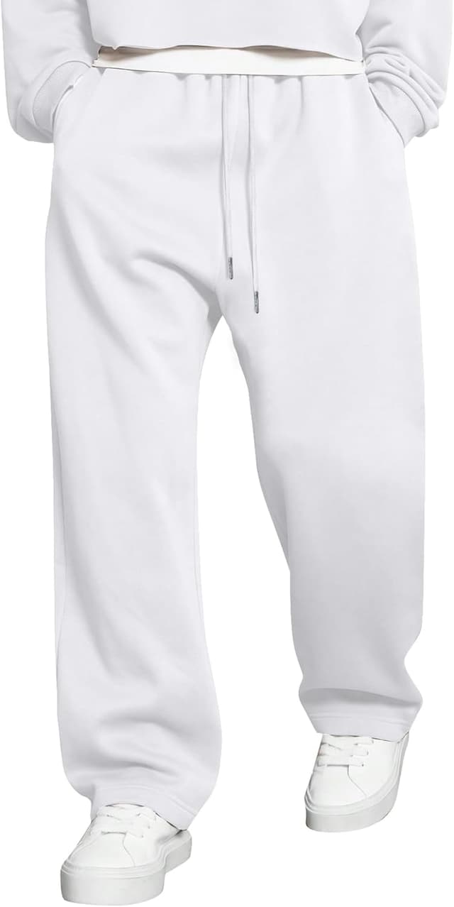 Detalle de JMIERR Herren Casual Baggy Hosen mit breiten Beinen – Lounge-, Gym- und Reise-Sweatpants mit Taschen (S–3XL)