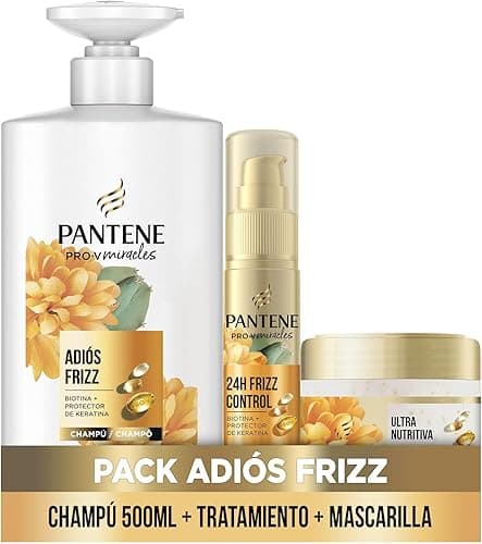 Detalle de Pantene Frizz Control: Champú, Mascarilla y Sérum para Pelo