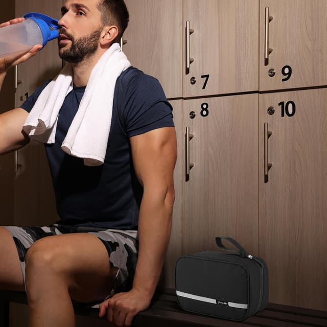 Detalle 2 de homchen Hängende Reise-Toilettentasche aus wasserabweisendem Oxford-Stoff (faltbar) – für Männer & Frauen