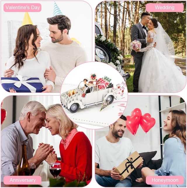 Thumbnail 6 de Vicloon Biglietto Pop-Up Auto per Matrimonio