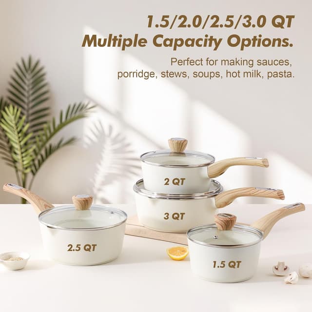 Thumbnail 2 de SENSARTE Ceramic Saucepan Set 2 & 3 Qt 🍲