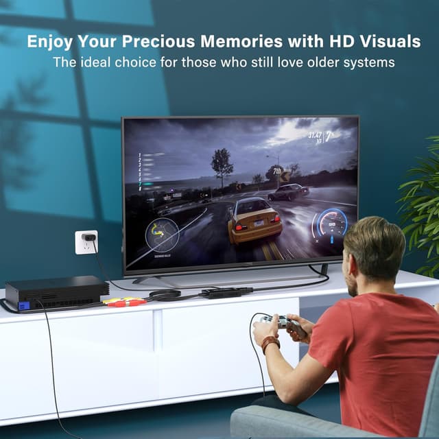 Detalle de Gulemfy RCA a HDMI 1080P convertitore