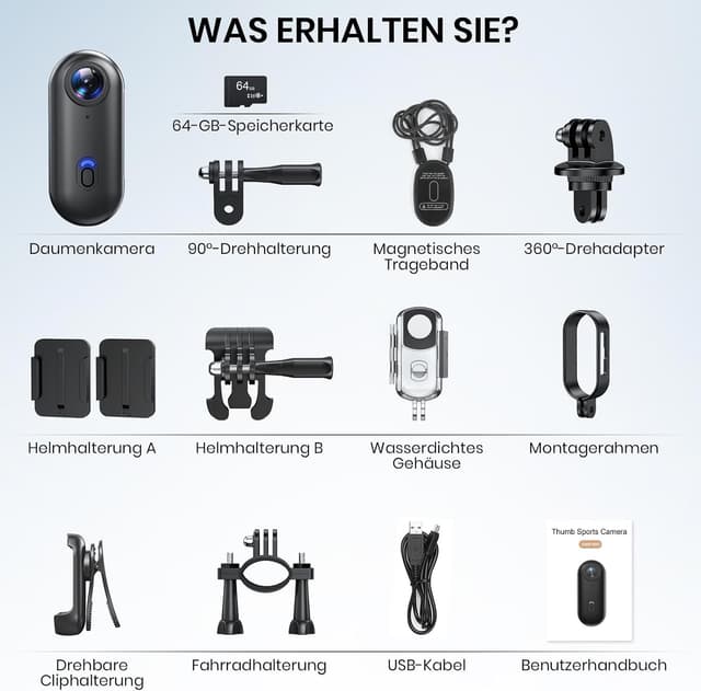 Thumbnail 6 de Hiwoor Action Cam Mini 64 GB für POV