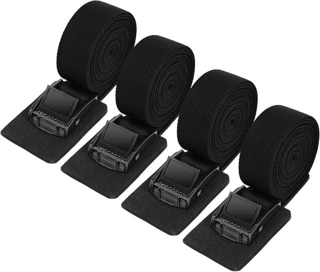 Detalle de URAQT Lot de 4 sangles d’arrimage avec boucle à cliquet, 0,5 m x 25 mm (capacité 250 kg par pièce)