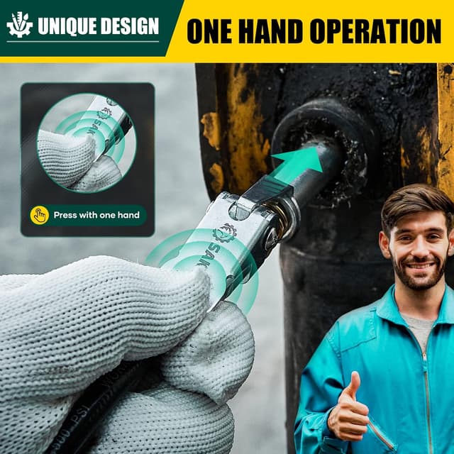 Detalle de Saker Grease Gun Coupler (1/8" NPT) – locking grease coupler for 1PC use